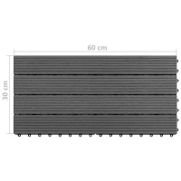 Produktbild för Markplattor WPC 60x30 cm 6 st 1 m² grå