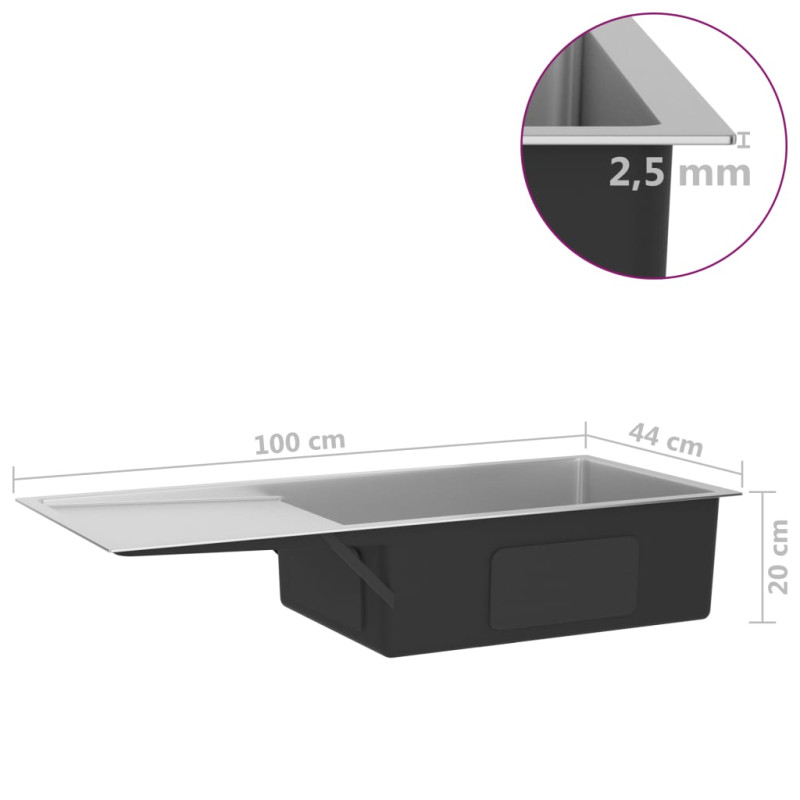 Produktbild för Handgjord diskho rostfritt stål