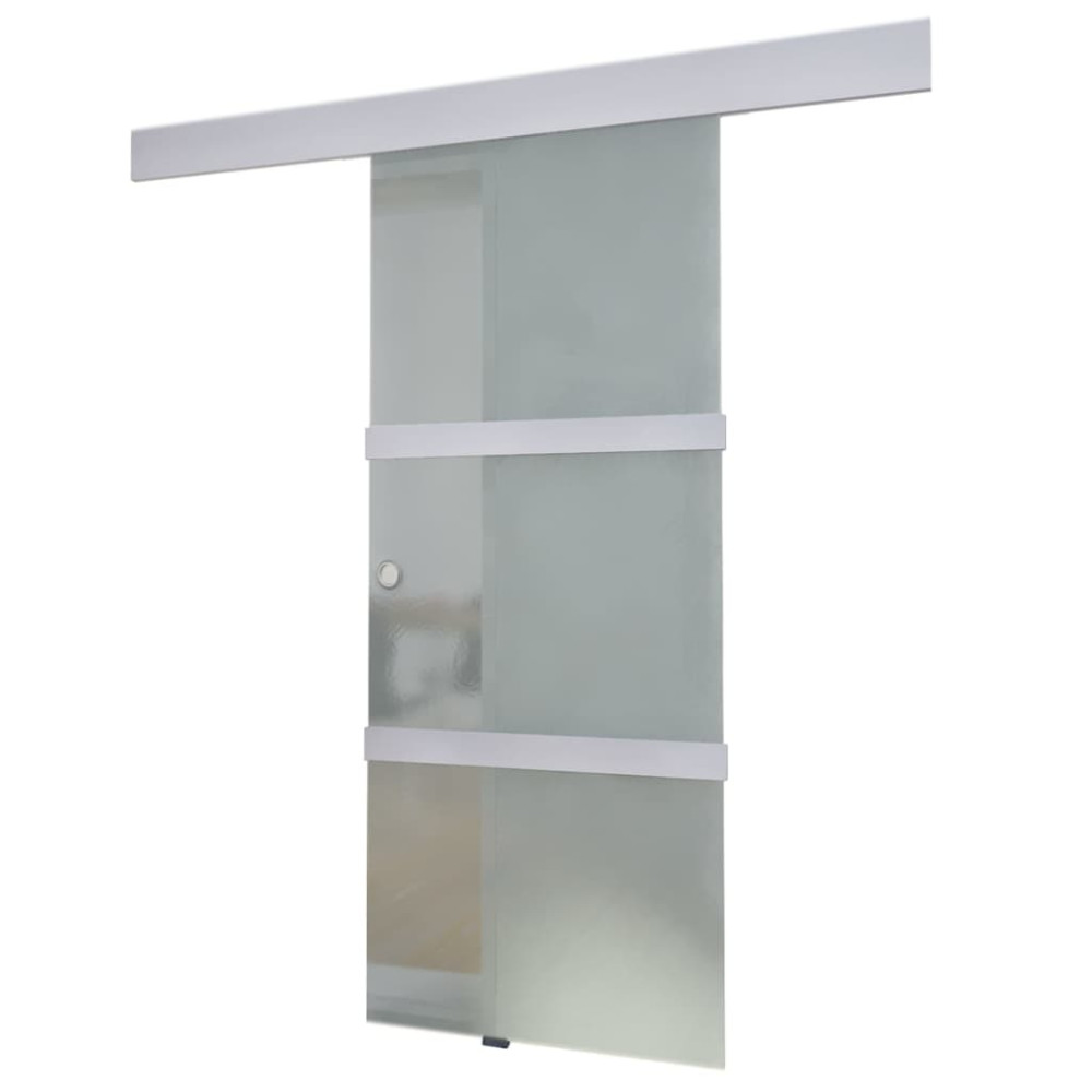 Produktbild för Skjutdörr glas och aluminium 178 cm silver