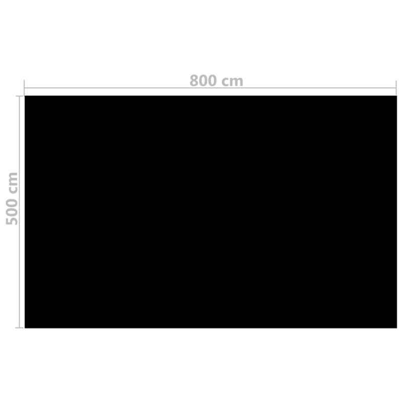 Produktbild för Värmeduk pool rektangulär  8 x 5 m svart