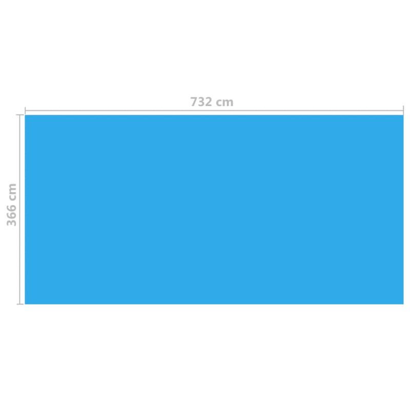Produktbild för Rektangulärt poolskydd 732 x 366 cm PE Blå