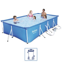 Produktbild för Bestway Pool Steel Pro rektangulär 400x211x81 cm 56424