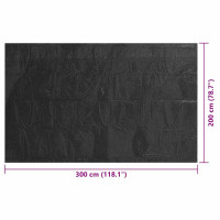 Produktbild för Poolskydd svart 300x200 cm PE