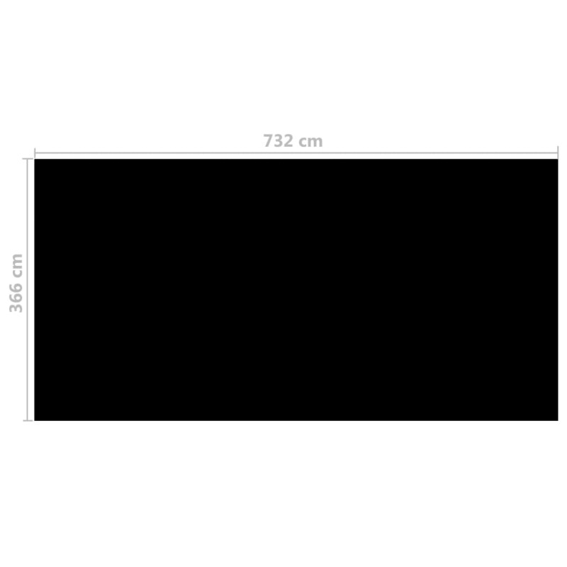 Produktbild för Poolskydd svart 732x366 cm PE