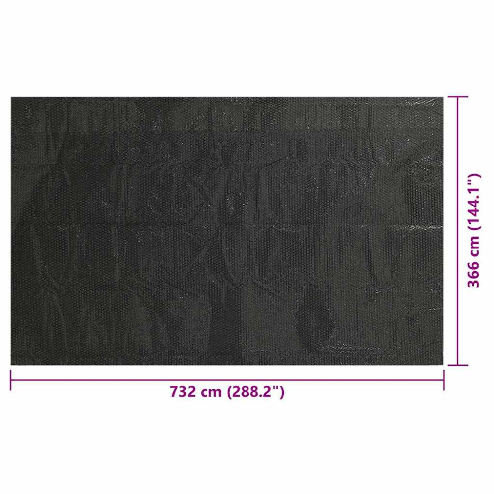 Produktbild för Poolskydd svart 732x366 cm PE