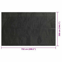 Produktbild för Poolskydd svart 732x366 cm PE