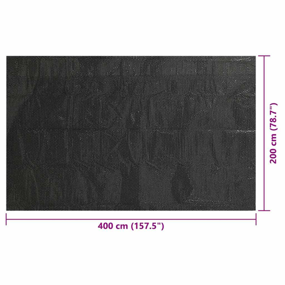 Produktbild för Poolskydd svart 400x200 cm PE