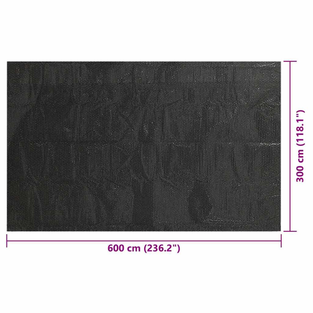 Produktbild för Poolskydd svart 600x300 cm PE