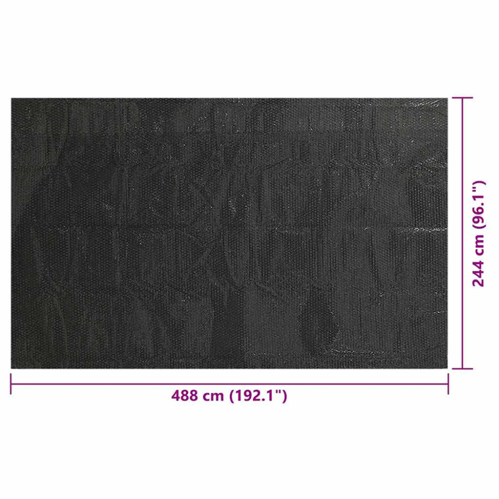 Produktbild för Poolskydd svart 488x244 cm PE