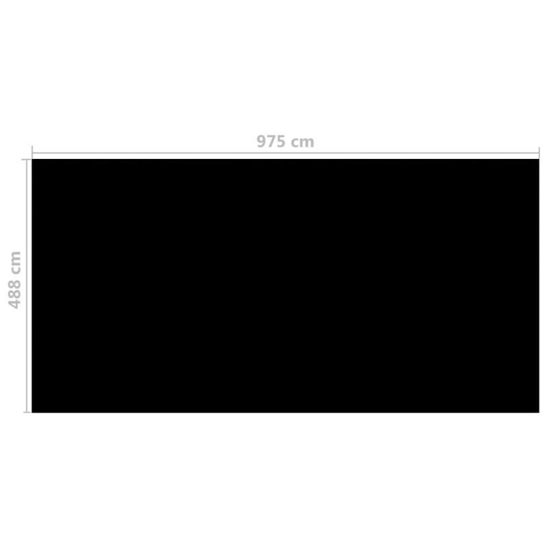 Produktbild för Poolskydd svart 975x488 cm PE