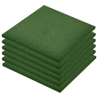 Miniatyr av produktbild för Fallskyddsmattor 6 st gummi 50x50x3 cm grön