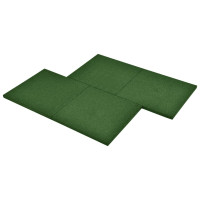 Miniatyr av produktbild för Fallskyddsmattor 6 st gummi 50x50x3 cm grön