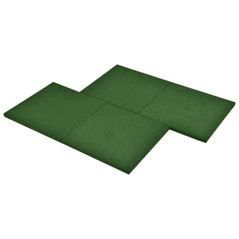 Produktbild för Fallskyddsmattor 6 st gummi 50x50x3 cm grön