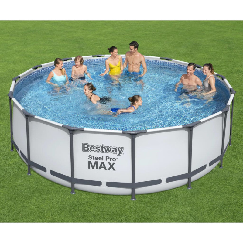 Produktbild för Bestway Pool Steel Pro MAX med tillbehör rund 457x122 cm