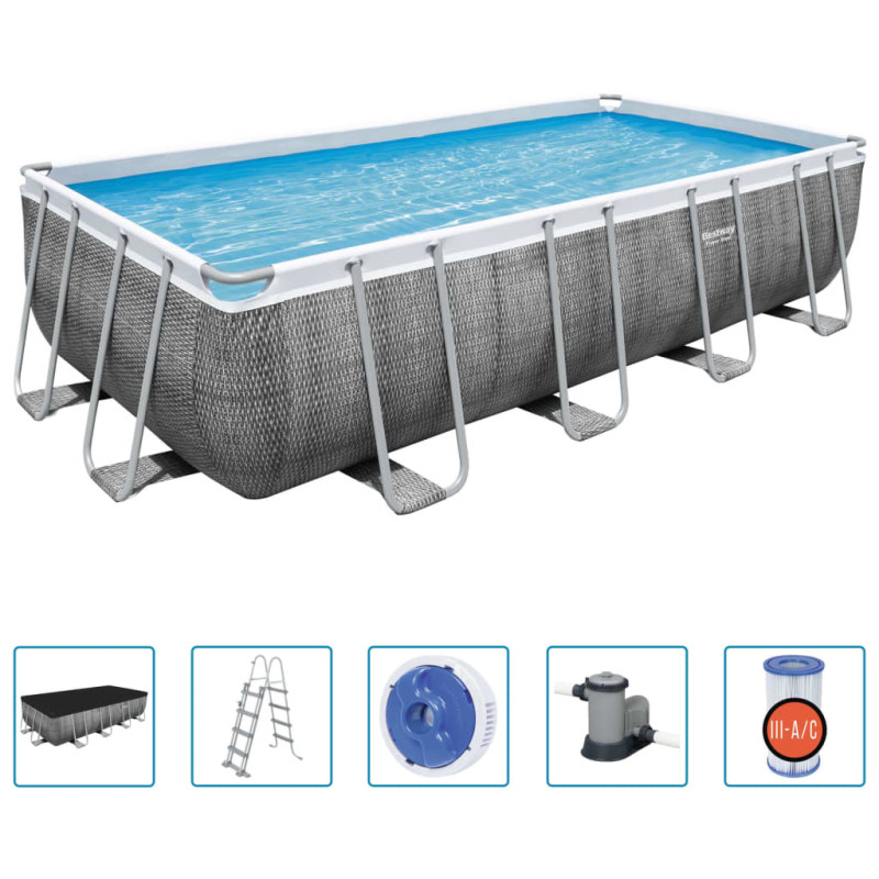 Produktbild för Bestway Pool Power Steel rektangulär 549x274x122 cm