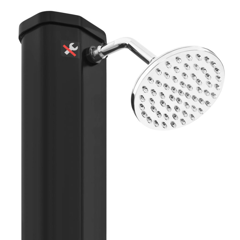 Produktbild för Soldusch med duschhuvud och kran 35 L svart