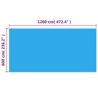 Miniatyr av produktbild för Rektangulärt poolskydd 1200x600 cm PE blå