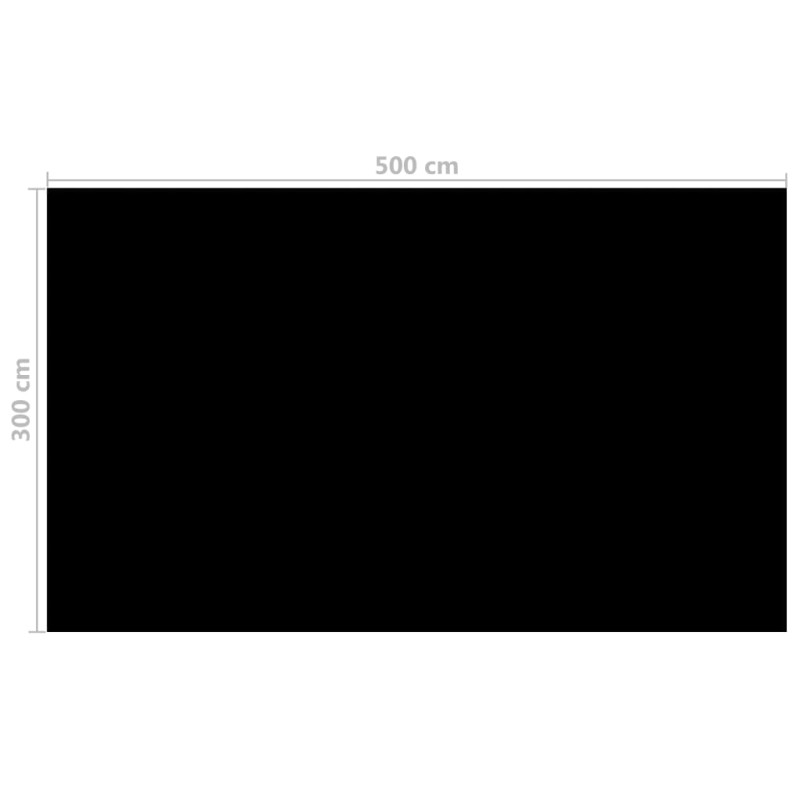 Produktbild för Rektangulärt poolskydd 500x300 cm PE svart