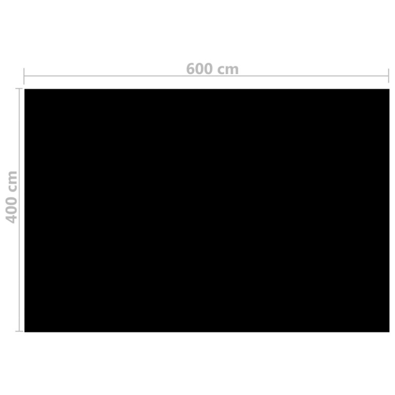 Produktbild för Rektangulärt poolskydd 600x400 cm PE svart