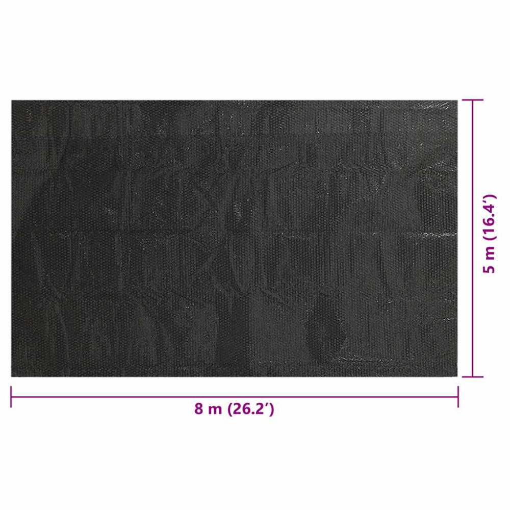 Produktbild för Rektangulärt poolskydd 800x500 cm PE svart