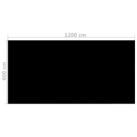 Miniatyr av produktbild för Rektangulärt poolskydd 1200x600 cm PE svart