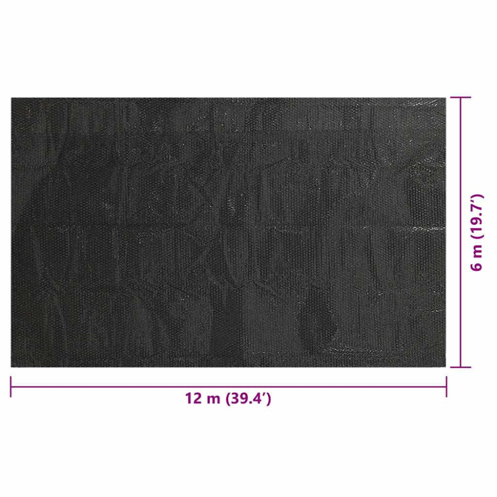 Produktbild för Rektangulärt poolskydd 1200x600 cm PE svart