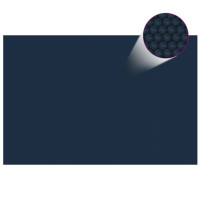 Produktbild för Värmeduk för pool PE 600x400 cm svart och blå