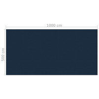 Miniatyr av produktbild för Värmeduk för pool PE 1000x500 cm svart och blå