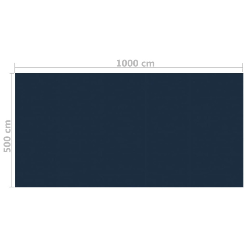 Produktbild för Värmeduk för pool PE 1000x500 cm svart och blå
