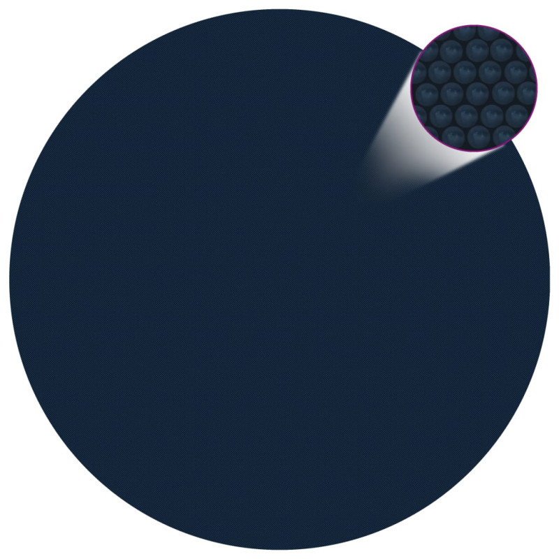 Produktbild för Värmeduk för pool PE 527 cm svart och blå
