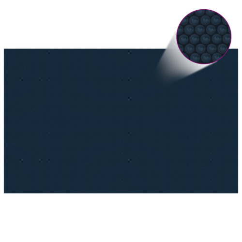 vidaXL Värmeduk för pool PE 260x160 cm svart och blå