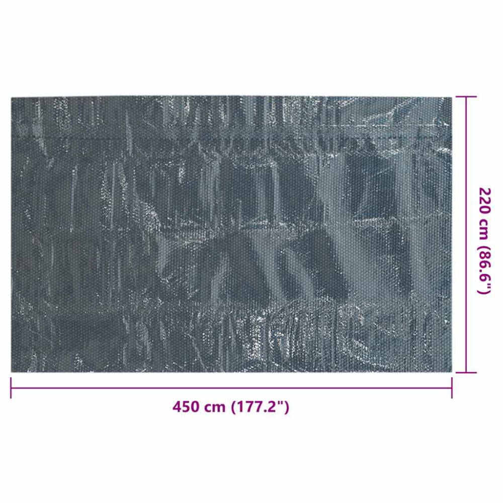Produktbild för Värmeduk för pool PE 450x220 cm svart och blå
