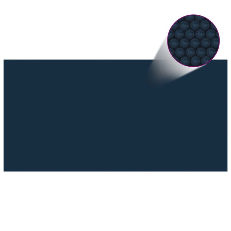 Produktbild för Värmeduk för pool PE 732x366 cm svart och blå