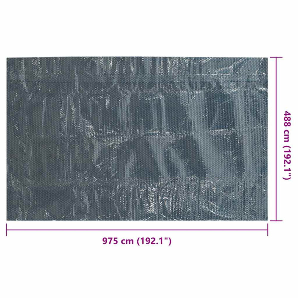 Produktbild för Värmeduk för pool PE 975x488 cm svart och blå