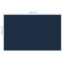 Produktbild för Värmeduk för pool PE 800x500 cm svart och blå