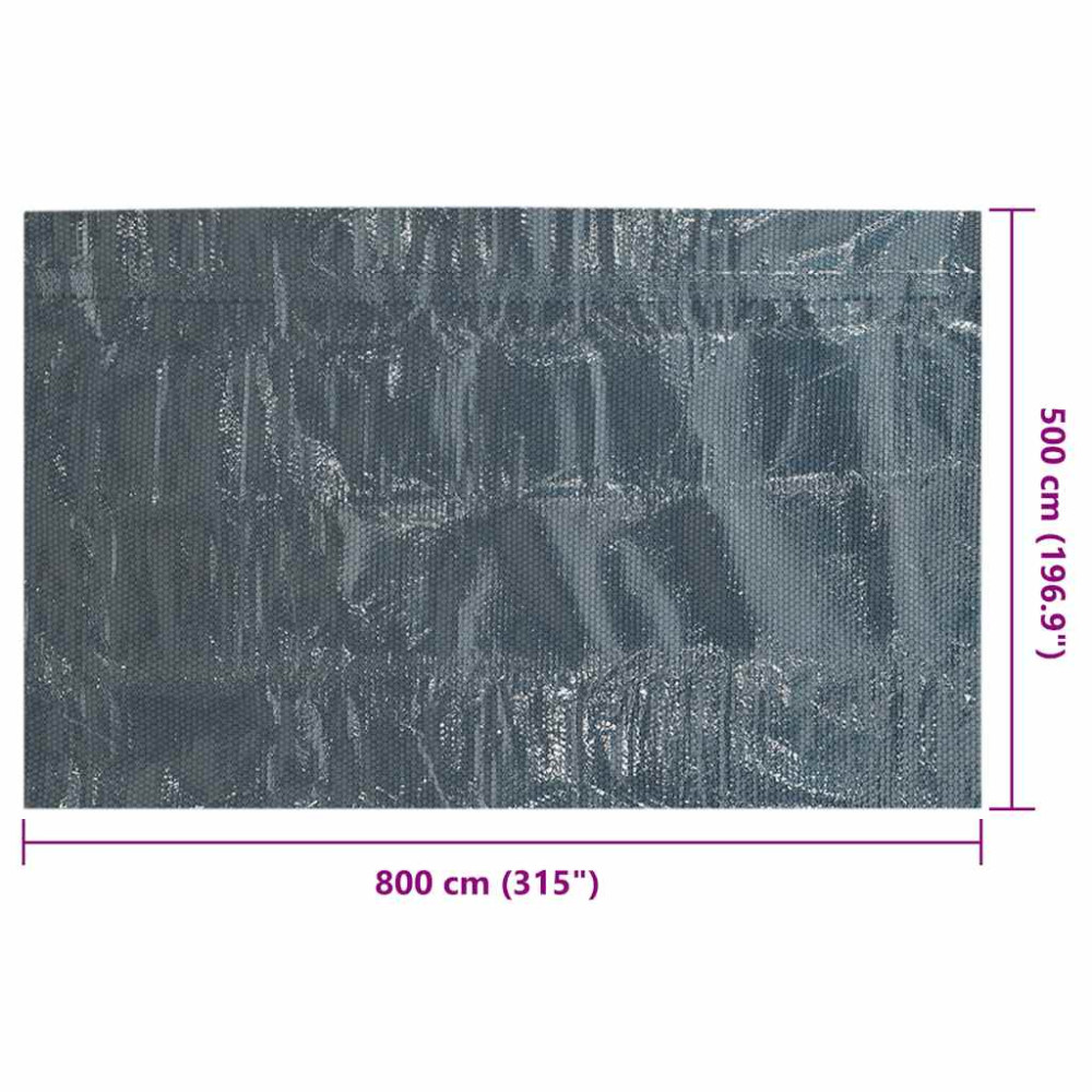 Produktbild för Värmeduk för pool PE 800x500 cm svart och blå