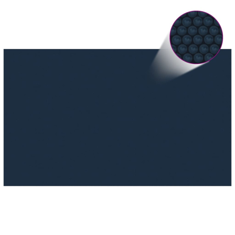 Produktbild för Värmeduk för pool PE 1000x600 cm svart och blå