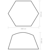 Produktbild för Pooltält tyg 500x433x250 cm grön