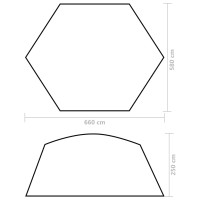 Produktbild för Pooltält tyg 660x580x250 cm grå
