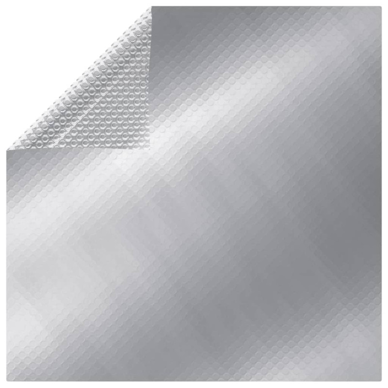 Produktbild för Värmeduk för pool PE rektangulär 6x4 m silver