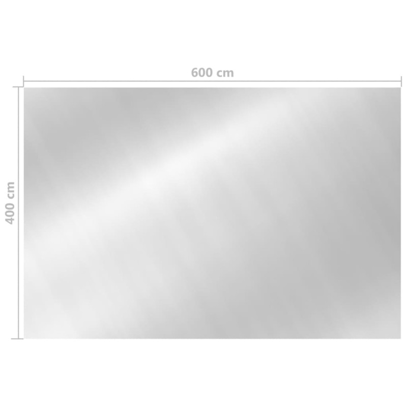 Produktbild för Värmeduk för pool PE rektangulär 6x4 m silver