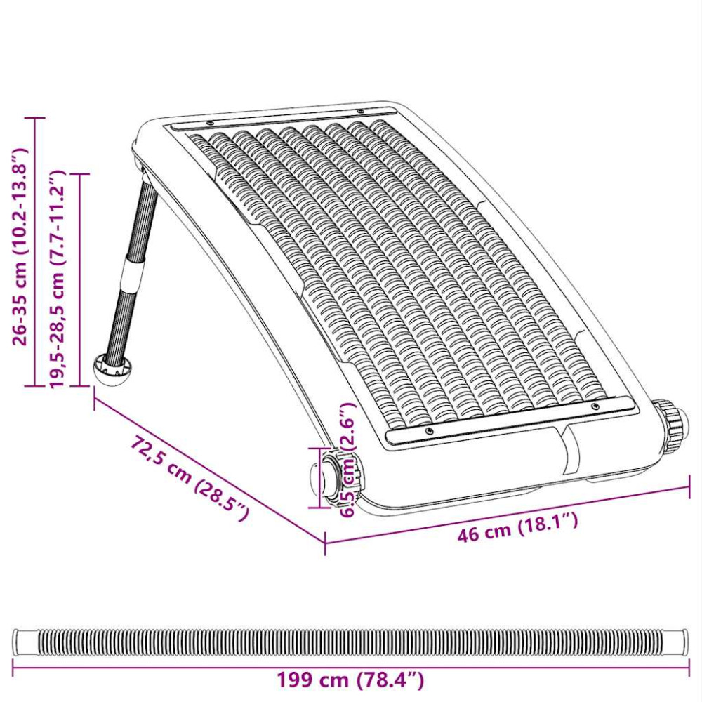Produktbild för Välvd solpanel för pool 72,5x46 cm
