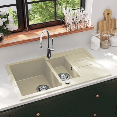 vidaXL Diskho granit dubbel beige