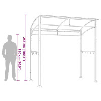 Produktbild för Grilltält 215x150x220 cm antracit stål