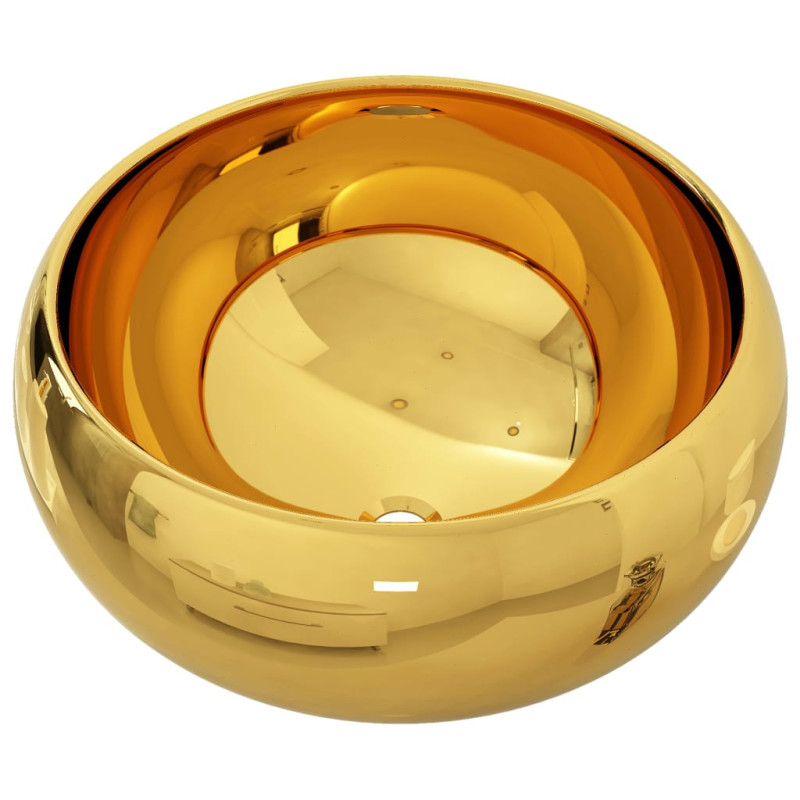 Produktbild för Handfat 40x15 cm keramik guld