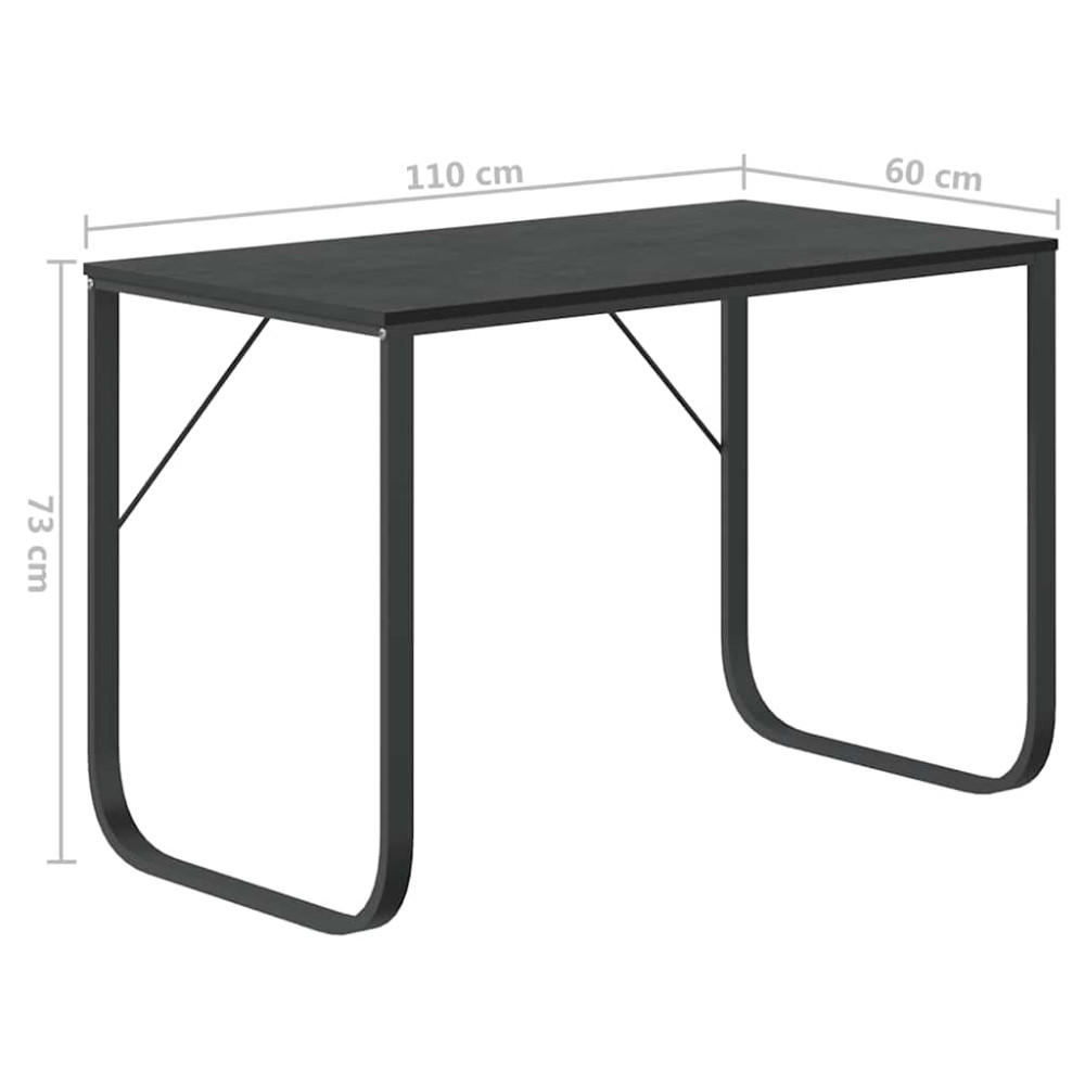 Produktbild för Datorbord svart 110x60x73 cm spånskiva