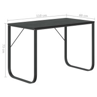 Produktbild för Datorbord svart 110x60x73 cm spånskiva