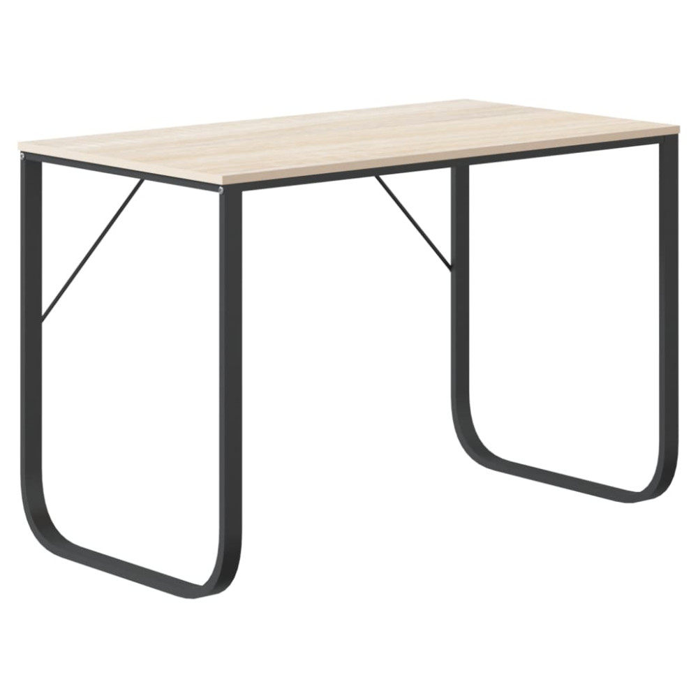 Produktbild för Datorbord svart och ek 110x60x73 cm spånskiva