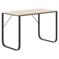 Produktbild för Datorbord svart och ek 110x60x73 cm spånskiva