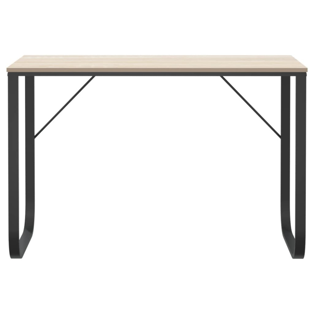 Produktbild för Datorbord svart och ek 110x60x73 cm spånskiva